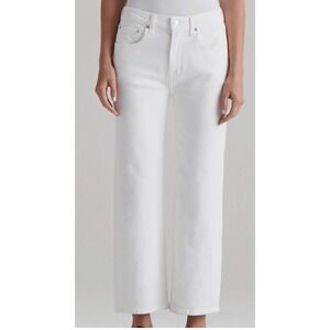 Edwin Marli Ankle Jeans Womens 27 Eggshell White High Rise Wide Leg Made in USA